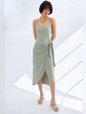 Aritzia | Dresses | Aritzia Wilfred New Saturn Linen Midi Dress Midnight  Dark Night Navy | Poshmark